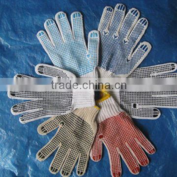 Double palm PVC dot cotton glove