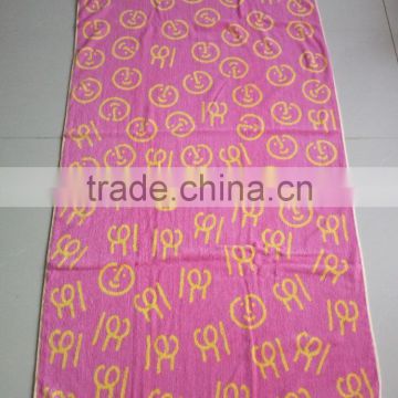 Double-side Terry 100% Cotton Custom Design Tight Loops Absorbent 80*160CM Beach Towel/Blanket