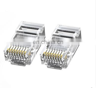 Fiber Optic RJ45 Plug Cat6 Cat5 Connector Ethernet Cable Head for Network High Quality