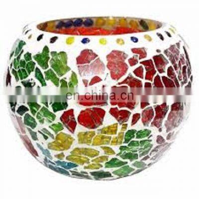 mosaic glass tea light holder for decoration