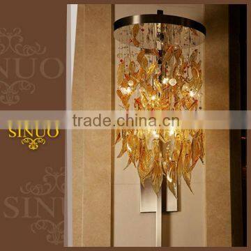 Hotel corridor elegant chandelier lighting in dubai