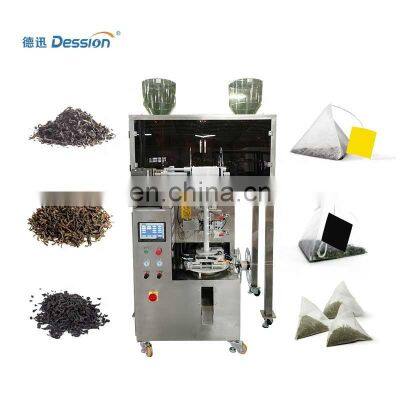 automatic nylon triangle type tea powder sachet pouch packing machine with thread tag packaging machines