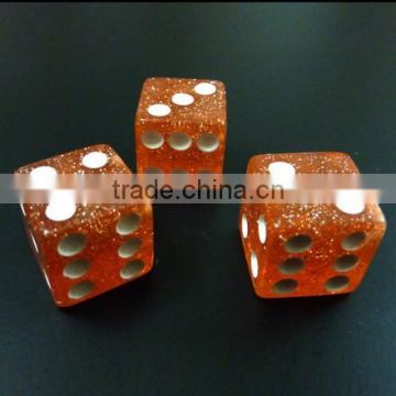 High quality plastic standard 16mm dice with glitter effect