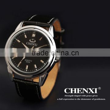 China CHENXI leather watch 005AML,Genuine cow leather or PU leather watch for Customized your logo