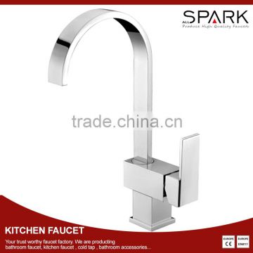 Single handle square hot and cold Brass copper kitchen sink faucet SM-201