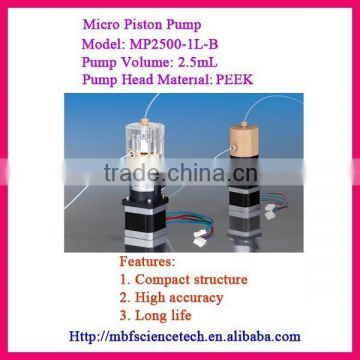 Micro Piston Pump, Pump Volume: 2.5mL, Pump Head Material: PEEK, compact structure, high accuracy and long life