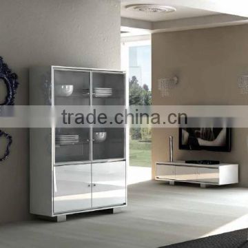 white high gloss furniture Living room cabinet