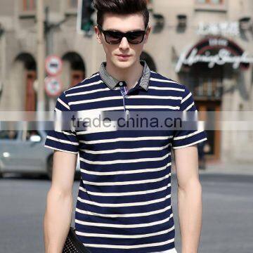 2015 mens original striped design 100% cotton polo shirts