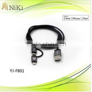 2015 most popular 2in1 USB date cable for iphone and android