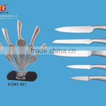 High quality stainless steel kitchen knife set with acrylic block