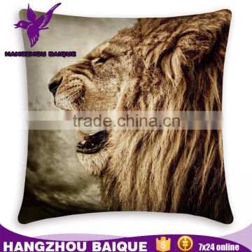 Value Wholesale Realistic 3D Lion Printed Plain Cotton Throw Pillow Cover