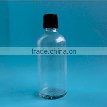 Transparent 100ml essential oil bottle plastic screw cap