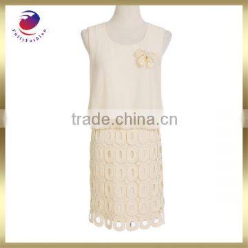 Sleeveless chiffon dress for ladies