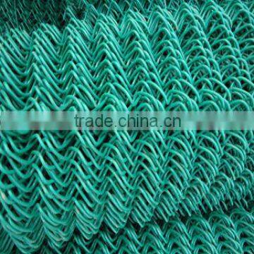 Green pvc coated chain link fence