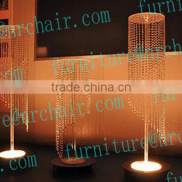 china supplier extend height chandelier crystal beads led table centerpiece