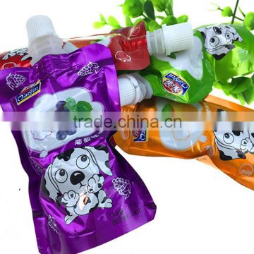 Customized Laminated Plastic liquid pouch with spout