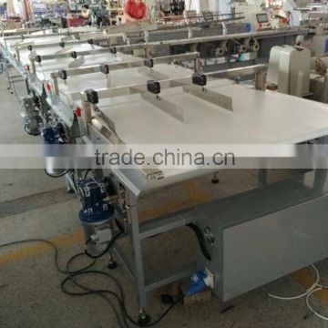 chocolate coated wafer food horizontal flow packing line