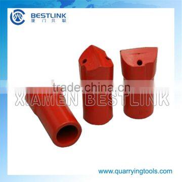 Tapered chisel bits for rock drilling