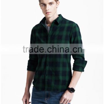 Big plaid pattern cotton material custom plaid shirts for men