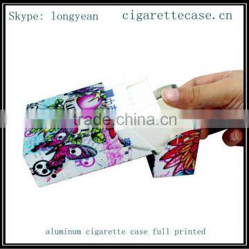 Aluminum cigarette case with full body printed design