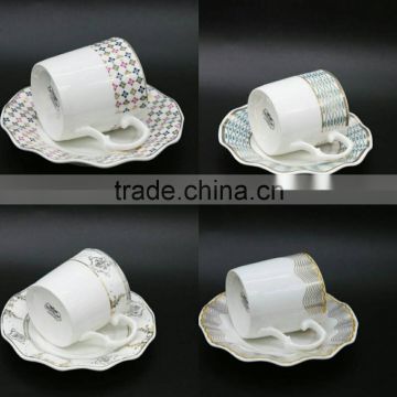 Low bone new bone china Turkey coffee cup coffee set golden design special shape