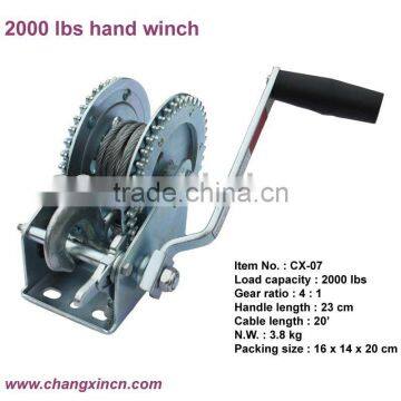 2000lbs hand winch with cable