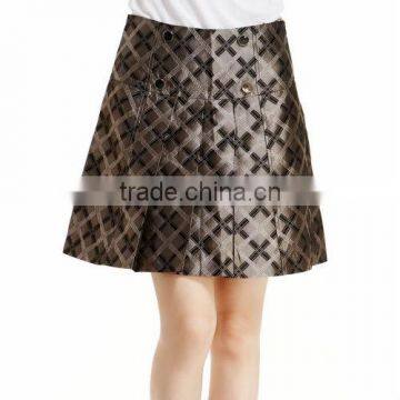 coffee brown women short skirt/mini skirt