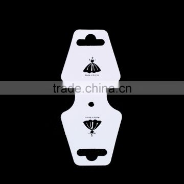 Paper Jewelry Display Card Bottle White Skirt Pattern 10cm(3 7/8") x 4cm(1 5/8"), 1 Piece
