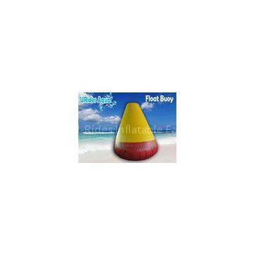 4M Yellow , Red Large Inflatable Water Games Buoy Cone Shape 0.9mm PVC