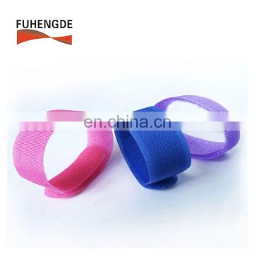 100% nylon hotsell colourful OEM&ODM logo printed customized hook loop cable ties