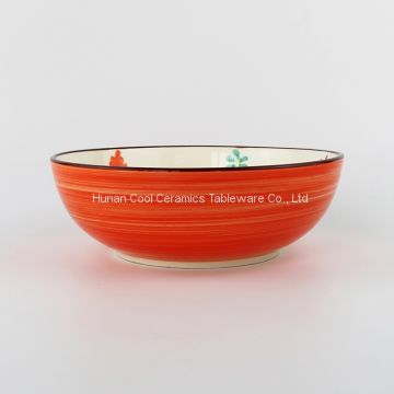 kitchen accessories cheap handmade custom printed large ceramic chinese soup bowls for noodles