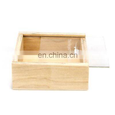 small unfinished wooden storage box with sliding lid wooden packaging box