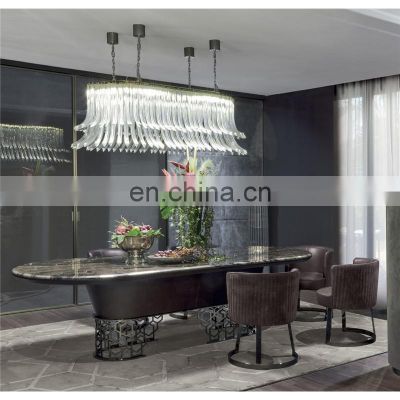 home luxury italian style dining room furniture marble dining table with 8 chairs