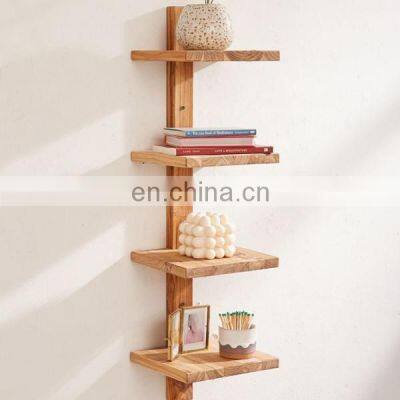 Home Decor 4 Tier Column Wood Wall Shelf