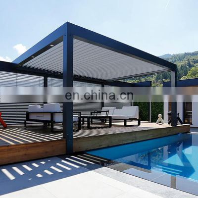 3x3m Outdoor motorized opening roof aluminium frame pavilion gazebo garden pergola metal