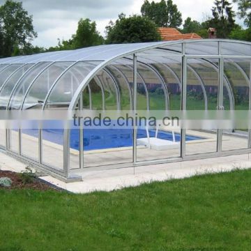 10 years warranty aluminum frame waterproof inground pool retractable enclosures