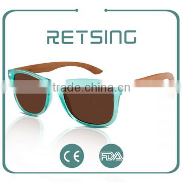 PC Frame and Bamboo Temples Frame Material Sunglasses Wood Framed Glasses
