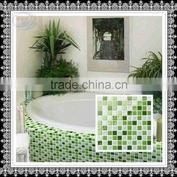 green color washroom material crystal glass mosaic tile