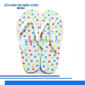 Colorful dots design eva flip flops with interchangeable straps