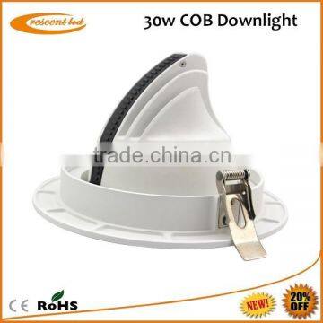 2 years warranty 30w dimmable cob led downlight