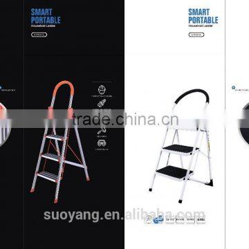 Factory price 150kg load COMPACT DESIGN 4 steps household foldable aluminum ladder