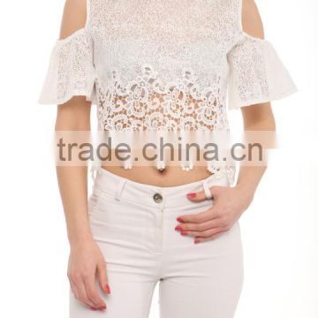polyester lace summer blouses