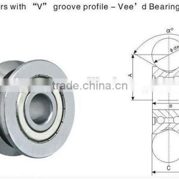 LV202-41ZZ LV 202-41 ZZ V groove track roller bearing RV202-41 15X41X20mm LV(RV) guide bearing