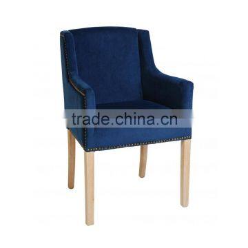 Blue velvet hotel chairs cheap wooden chairs YB70175