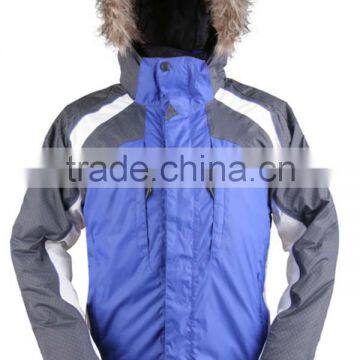 men's outdoor activity ski jacket & fakefur hoody fashionable winter style