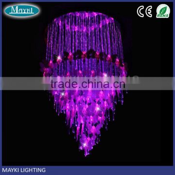 Multi-circle Pyramid fiber optic chandelier for wedding decoration