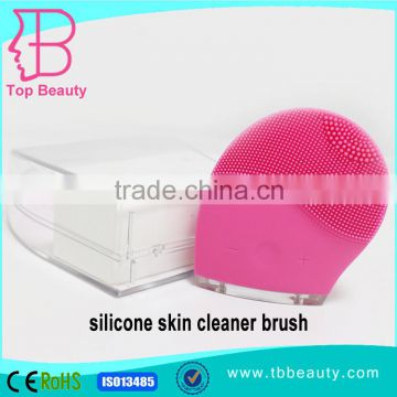 2015 Home use face wash brush Best Rechargeable Sonic silicone facial brush