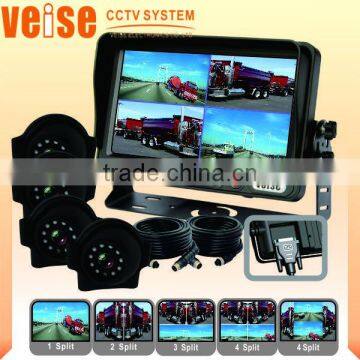 LCD monitor quad camera system for truck