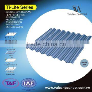 Plastic Polycarbonate Silver Laminated Sheet (Ti-Lite Metallic Blue series)