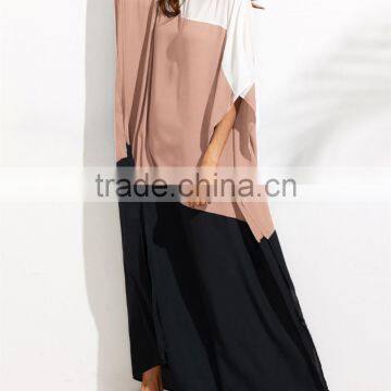 clothing/women Casual dresses/Color Block Slit Side Chiffon Dress